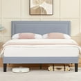 thumbnail image 6 of VECELO Queen Size Platform Bed Frame, Modern Upholstered Bed Frame with Adjustable Height & Nailhead Trim Headboard, No Box Spring Needed, Easy Assembly, Light Gray, 6 of 13