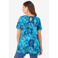 thumbnail image 3 of Roaman's Women's Plus Size Ultimate Cotton Crewneck Short Sleeve Swing Tee, 3 of 6