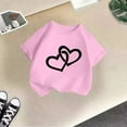 thumbnail image 4 of WhouRiu Girls' T Shirts Short Sleeve Love Prints Tee Shirts Children Comfy Tough T-Shirt Pink,Sizes 1-2, 4 of 4
