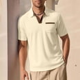 thumbnail image 5 of IhhxPro Men's Short Sleeve Collared Shirt with Pocket Stretchable Summer Casual Top Lightweight Cotton Fit Solid Work Button Down S-3XL, 5 of 6