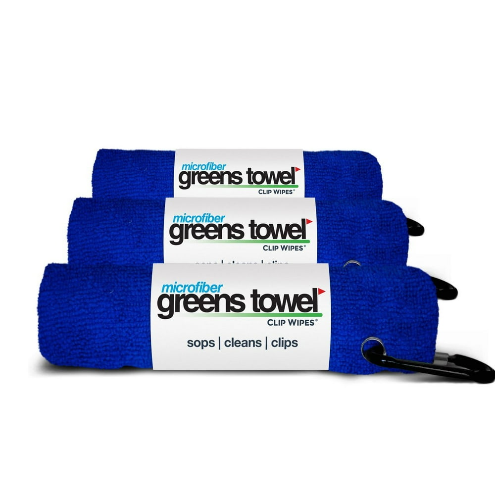 Microfiber Greens Golf Towel Royal Blue 3 Pack