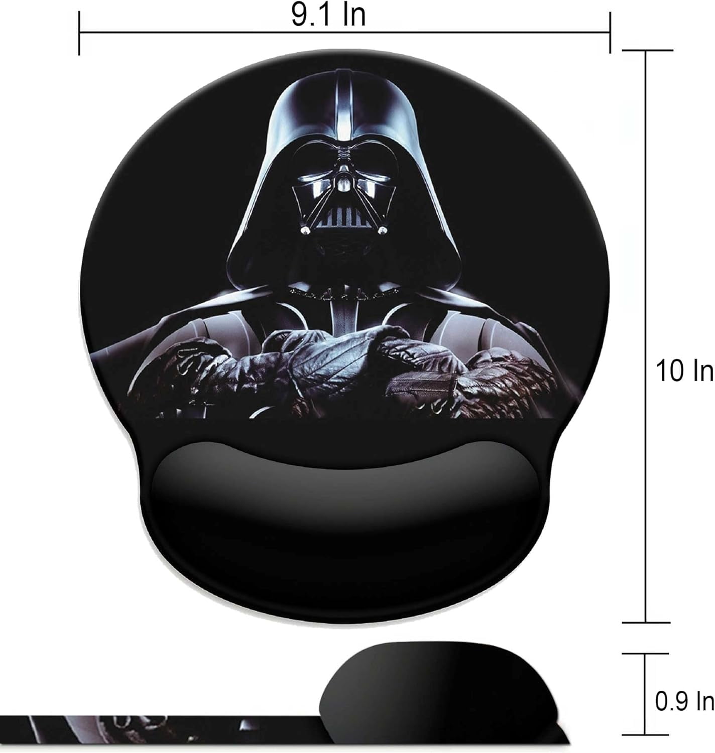 Black Mouse Pad with Wrist Rest,Non-Slip Rubber Base for Comfortable Gaming Mousepad - Ergonomic Mouse Pad with Wrist Support Suitable for Laptop Desktop and Work, Office Desk Accessory