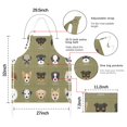 thumbnail image 7 of Dog Breeds Apron-Garden Aprons for Women with Pockets-Cotton Linen Waterproof Kitchen Cooking Gardening Aprons Adjustable for Kitchen,Cooking,BBQ and Salon 33x27 Inch, 7 of 7