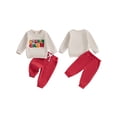 thumbnail image 2 of Michellecmm  Christmas Boys Pants Set, Embroidery Letters Sweatshirt Pants, 2 of 9