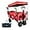 Red, variant on Collapsible Wagon Heavy Duty Folding Wagon Cart with Removable Canopy, 4" Wide Large All Terrain Wheels, Brake, Adjustable Handles,Cooler Bag Utility Carts for Outdoor Garden Wagons Carts Beach Cart