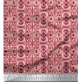 thumbnail image 1 of Soimoi Crepe Silk Fabric Damask Ethnic Printed Fabric 1 Yard 42 Inch Wide, 1 of 3