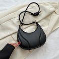 thumbnail image 4 of Bolso bandolera para mujer de gran capacidad PU Saddle Make Up Cosmetic Bag (Negro), 4 of 8