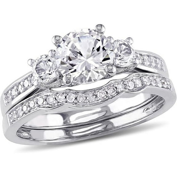 Dreamofdazzle Jewels 925 Sterling Silver 2.25 Ct Round Cut White Diamond Engagement Wedding Thanksgiving Christmas Bridal Ring Set 14K White Gold Plated For Women's -6