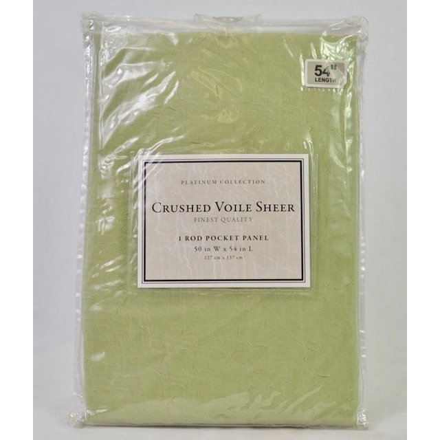 Platinum Collection Crushed Voile 54"L Grommet Top Panel Spring Green
