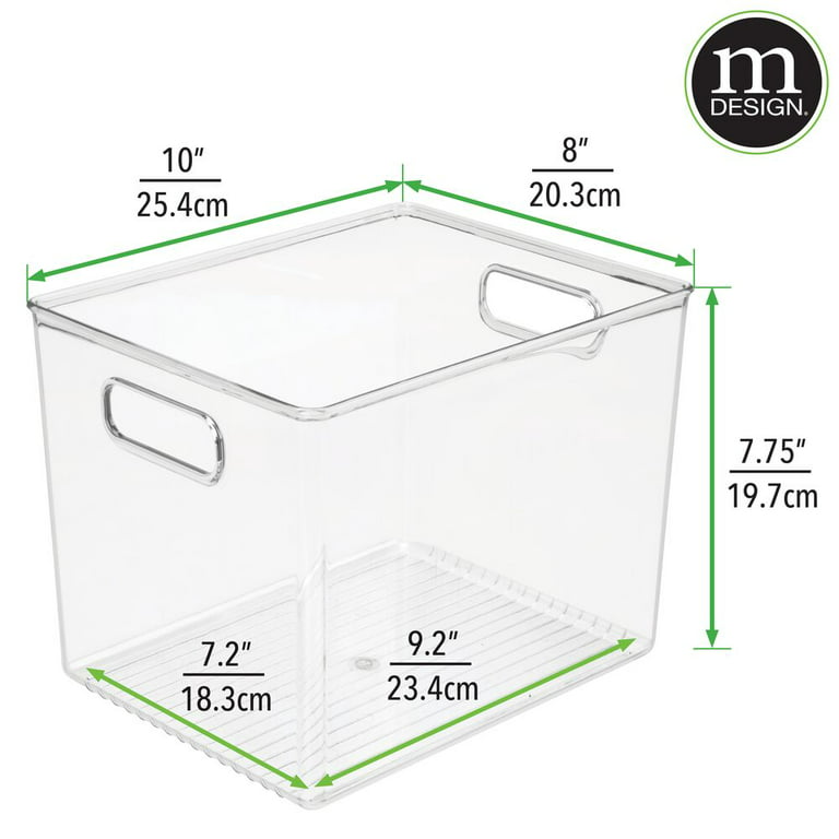 Mdesign Tall Plastic Bathroom Organizer Bin With Built-in Handles