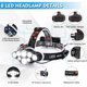 thumbnail image 2 of Faro, superbrillante, 18 000 lúmenes, 8 LED, recargable por USB, resistente al agua, ajustable para acampar, pescar, hacer cuevas, trotar y hacer senderismo, soleado, 2 of 5