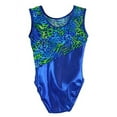 thumbnail image 2 of O3GL069 Obersee Girls Gymnastics Leotard One-Piece Athletic Activewear Girl's Dance Outfit Girls' & Women's Sizes - Green Leopard, 2 of 3