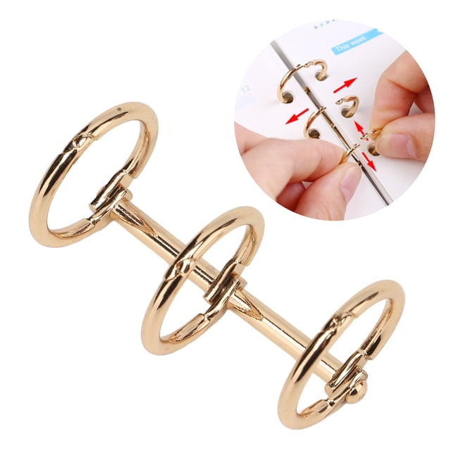 Reusable 3 Hole Electroplated Metal DIY Hand Account Paper Loose Leaf Binding Rings, Foldable, Customize Clips 100 Sheets