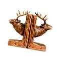 thumbnail image 4 of Fancyes 2 Pieces Elk Head Statues Decorative Figurines Bookends Tabletop Ornaments Book Ends for Desk Office Birthday Gift Home Decor Light Brown, 4 of 8