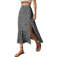 thumbnail image 6 of MLDRA Skirts For Women Floral High Waist Maxi Skirt Summer Beach A Line Split Thigh Long Skirts, 6 of 7