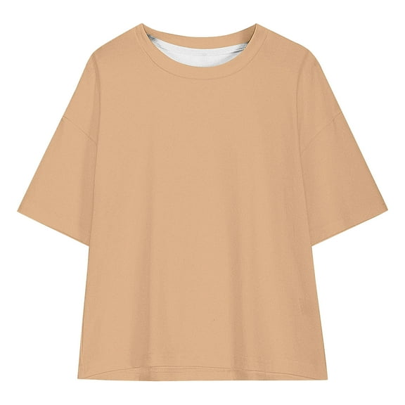 Favoffer Kids' Basic Solid Loose Short Sleeve Top Unisex, Breathable Soft T-shirt, Summer Casual Tee for Daily, Outdoor, Home Wear, Teens (5-15Y)