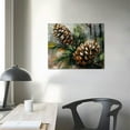 thumbnail image 3 of JEUXUS Pine Cone Canvas Wall Art – Christmas Print Pictures Winter Artwork for Home Décor, 3 of 4