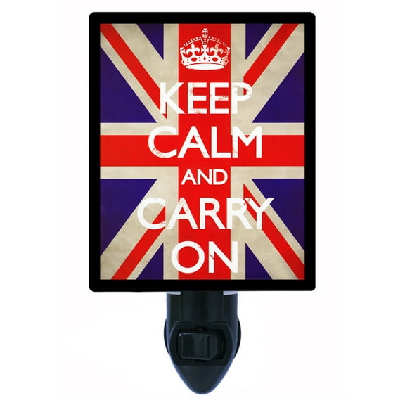 Night Light - Night Light Plus Extra Free Switchable Insert. 4 Watt Bulb, E12 Base. Keep Calm and Carry On.