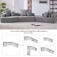 thumbnail image 4 of 156"Modular Sectional Sofa with Square Arm&6 Pillows,Upholstered Floor Couch Set with No Wooden Frame,Modern Sectional Couches for Living Room, Apartment and Office,Gray, 4 of 9