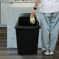 thumbnail image 6 of Minekkyes 15 Gallon Trash Can, Commercial Plastic Wastebasket, Black Garbage Can Container Bins for Bedroom/Bathroom/Office (Set of 4), 6 of 6