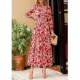 thumbnail image 7 of PRETTYGARDEN Women's Floral Maxi Dress Spring Long Sleeve V Neck Casual A Line Long Flowy Boho Party Dresses, 7 of 7