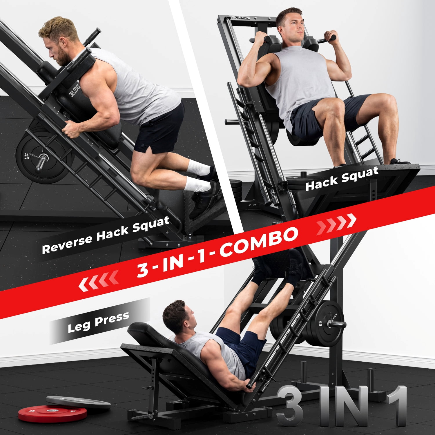 1100lb Leg Press Machine,Hack Squat Machine with Linear Bearings for Home Gym，Professional Adjustable Strength Training