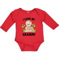 thumbnail image 3 of Inktastic Cute Sloth I Love My Grammy with Green Leaves Boys or Girls Long Sleeve Baby Bodysuit, 3 of 5