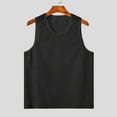 thumbnail image 5 of Men's Solid Color Mesh Hooded V Neck Hollow Thin Sleeveless Loose I Vest Top, 5 of 7