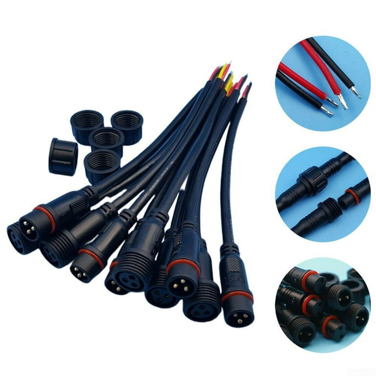5 Pairs 2 Pin Male Female Connector Waterproof  Ab Exercises Pull Bar -  2.7-5.4m - Aliexpress