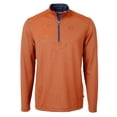 thumbnail image 2 of Men's Cutter & Buck Orange/Navy Chicago Bears Virtue Eco Pique Micro Stripe Recycled Quarter-Zip Pullover Top, 2 of 3