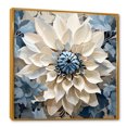 thumbnail image 2 of Designart "Delightful Blossom Of Blue And White Dahlias III" Dahlia Floater Framed Wall Art Living Room, 2 of 5