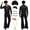 Black, variant on 70s Disco Costume for Men 6 Pcs Dance Bell Bottom Pants Retro Shirts Wigs Sunglasses Necklace Shirts for Disco Party (Black,L)