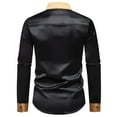 thumbnail image 3 of JTieacloth Mens Linen Shirts Men Fashion Casual Top Shirt Comfortable Button Shirt Top Long Sleeve Top Black, 3 of 6