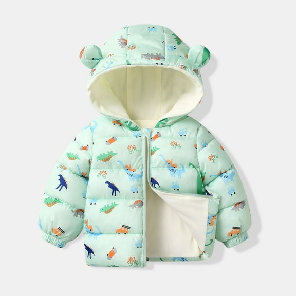 Winter Coats for Boys Puffer Jacket Boys Zipper Long Sleeve Thicken Kids Warm Winter Coat Outerwear Bear Hooded Down Jacket Baby Winter Suit 4-5 Years