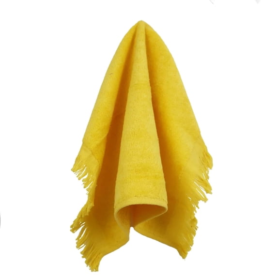 Elegani Premium Sports Towel Fringed Velour Soft Cotton 11 x 18 Yellow