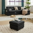 thumbnail image 2 of AODAILIHB 88" W Faux Leather L Shaped Sectional Sofa, Modern Comfy Modular Office Small Couch w/USB Charging Ports and Wide Arms, Black, 2 of 4