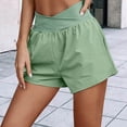 thumbnail image 2 of TAGOLD Summer Savings 2024 Womens Summer Shorts,Women's Versatile Elastic Loose Quick-drying Fitness Running Casual Pant Green, 2 of 4