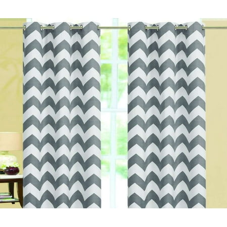Chevron Insulated 100% Thermal Blackout Grommet Window Curtain 84