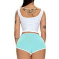 thumbnail image 2 of Defitshape Women's Running Yoga Pants Gym Shorts Sexy Short Mid Rise Slim Fit Lightweight Summer Beach Sweatpants Cyan 12-14, 2 of 4
