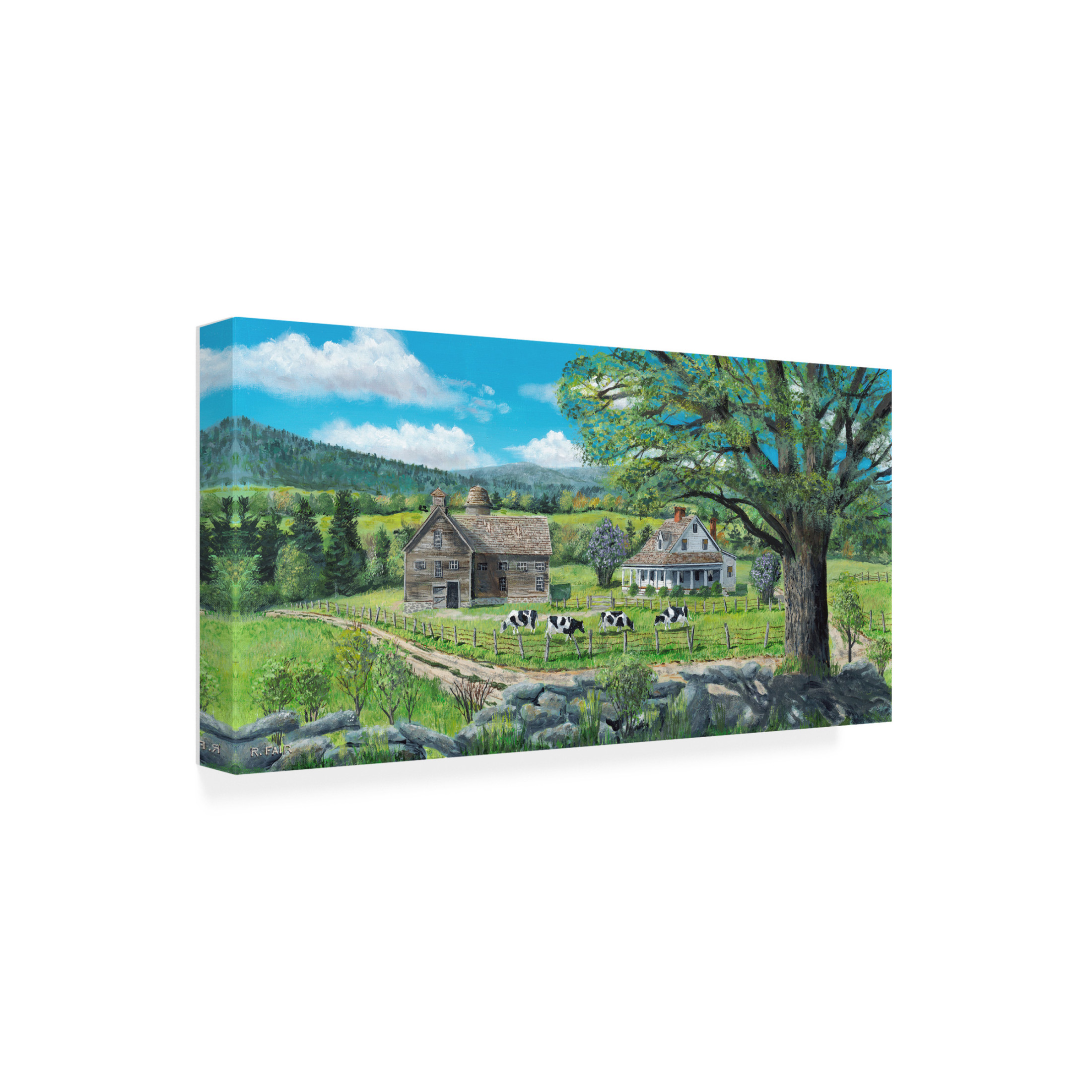 Canvas Wall Art - Bob Fair 'Calm Over the Wall' Wall Art for Living Room, Bedroom, or Office Décor by Trademark Fine Art - 24 x 12 Inches