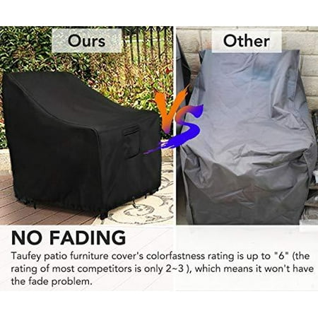 Taufey Patio Chair Covers 600d Heavy Duty Rip Stop And Waterproof Outdoor Fit Up To 30 L X 37 D 31 H 2 Pack Um Black Canada Taufey Patio Chair Covers 600d Heavy, Make A Patio Table Cover