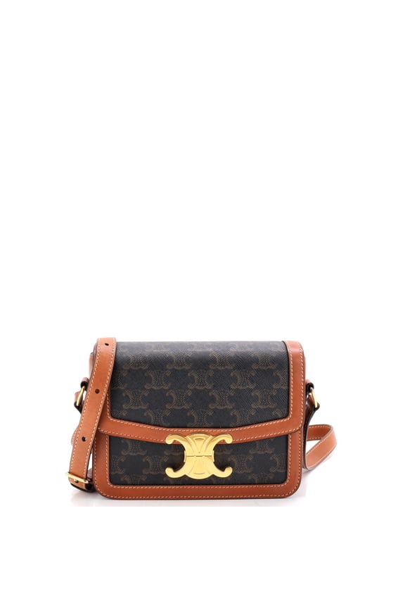 Pre-Owned Triomphe Shoulder Bag Triomphe Coated Canvas Teen By Rebag