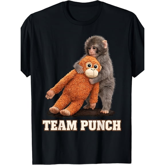 Adorable Monkey Baby Graphic Team Punch Big Love Gifts Cotton T-Shirt