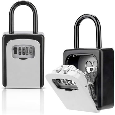 Godersi Key Lock Box Waterproof, Portable 4-Digit Combination Safe Lockbox with Removable Shackle, 5 Key Capacity Security Key Storage for Home Outdoor