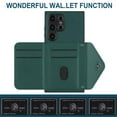 thumbnail image 4 of for Samsung Galaxy S24 Ultra Slim Case with Card Holders and Strap for Women, Samsung Galaxy S24 Ultra Phone Case Wallet PU Leather Kickstand RFID Blocking Flip Shockproof Wallet Case - Green, 4 of 11