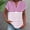 Pink, variant on Aobny Cap Sleeve Womens Spring Tops 2025 Trendy Red Plus T-shirts Short Sleeve V-Neck Striped Womens Spring Tops,XXXL
