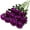 Purple, variant on Purple Fake Roses Artificial Flowers - Fake Artificial Roses Silk Flowers with Stems for Home Wedding Hotel Office Centerpiece Decor