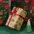 thumbnail image 6 of 6 Rolls Christmas Wrapping Paper Christmas Gift Wrapping Papers Kraft Gift Packing Paper Winter Birthday Holiday Christmas Gift Paper Christmas Theme Pattern Wrap Paper, 6 of 6