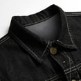 thumbnail image 5 of Baberdicy Puffer Vest Same Style for Men and Womendenim Vest Men Lapel Sleeveless Slim Fit Retro Ripped Casual JeanVest for Women ( Black L ), 5 of 9