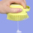 thumbnail image 4 of Cepillo de masaje para baño para mascotas, con dispensador de jabón y champú, cerdas suaves de silicona para ducha de perros y gatos de pelo largo y corto, 4 of 5